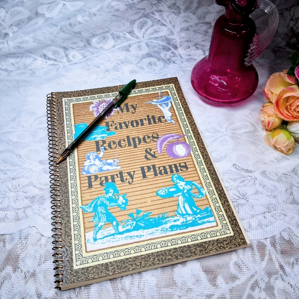 Vintage 1988 Recipe Party Planning Book Blank Recipe Pages Record Of Favorites